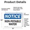 Signmission Non-Potable Water, 14 in W x Rectangle, Vinyl Decal OS-2PACK-NS-D-1014-L-15100 - alternate 2